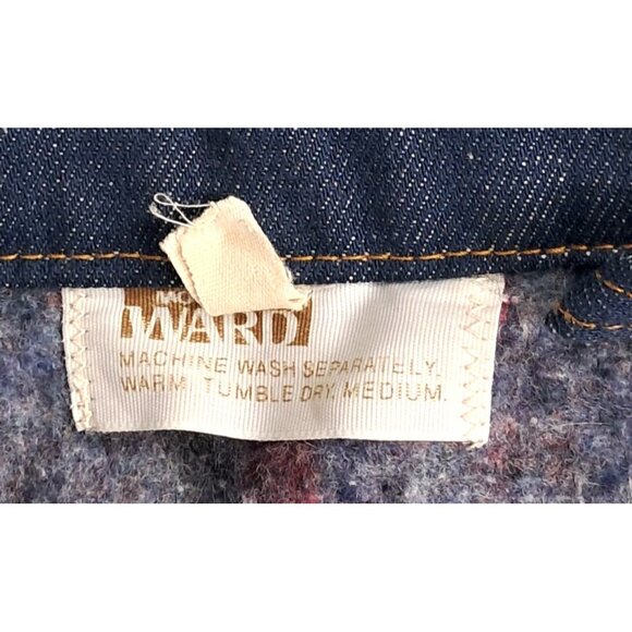 Vintage 1970s Montgomery Ward 101 Blanket Lined Denim Trucker Jacket Men's Size - Picture 2 of 11